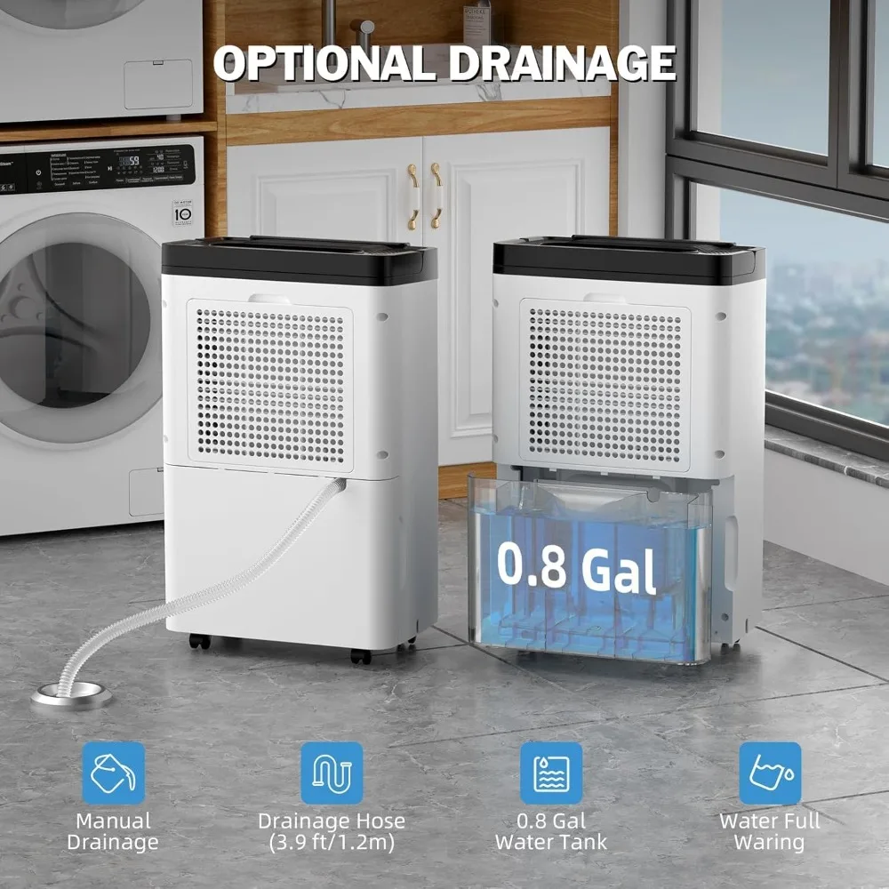 AIRPLUS 70 Pints Dehumidifier for Home, 4500 Sq. Ft Basement Dehumidifier with Continuous Drain Hose & Intelligent Humidistat for Bathroom, Bedroom, Large Room