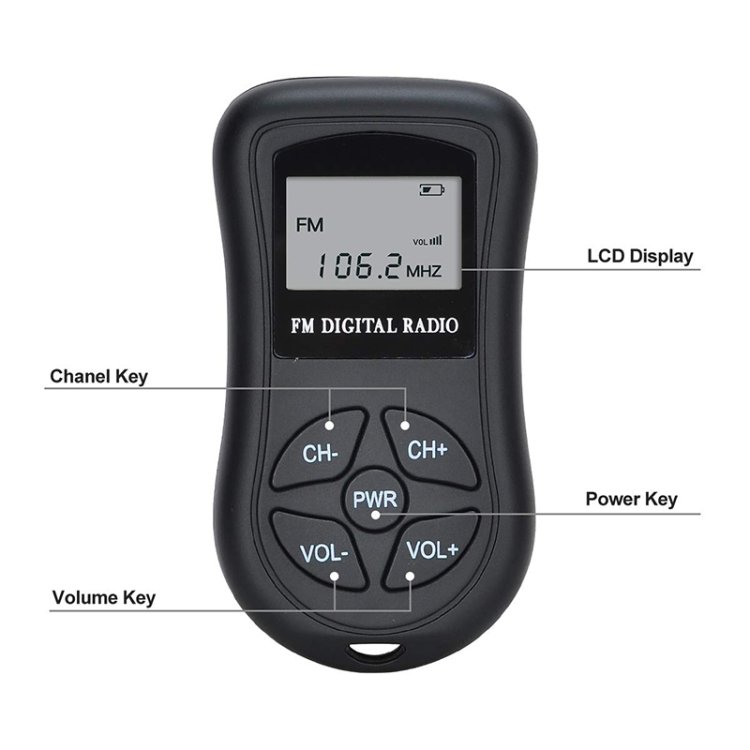 HRD-107 DSP Digital Display Portable Stereo FM Radio with Headset