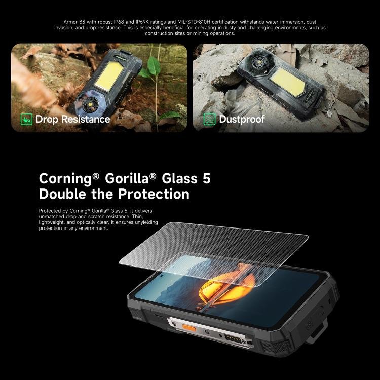 Ulefone Armor 33 Rugged Phone, 12GB+512GB, 6.95 inch Android 15 MediaTek Helio G100 Octa Core, Ne...