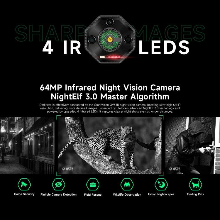 Ulefone Armor 33 Rugged Phone, 12GB+512GB, 6.95 inch Android 15 MediaTek Helio G100 Octa Core, Ne...