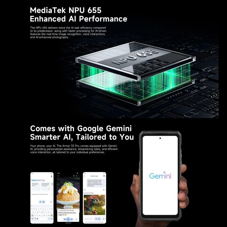 Ulefone Armor 33 Pro Rugged Phone, 16GB+512GB, Night Vision, 6.95 inch + 3.4 inch Dual Screen And...