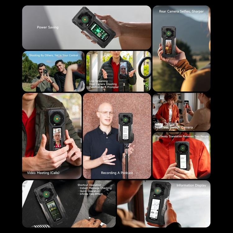 Ulefone Armor 33 Pro Rugged Phone, 16GB+512GB, Night Vision, 6.95 inch + 3.4 inch Dual Screen And...