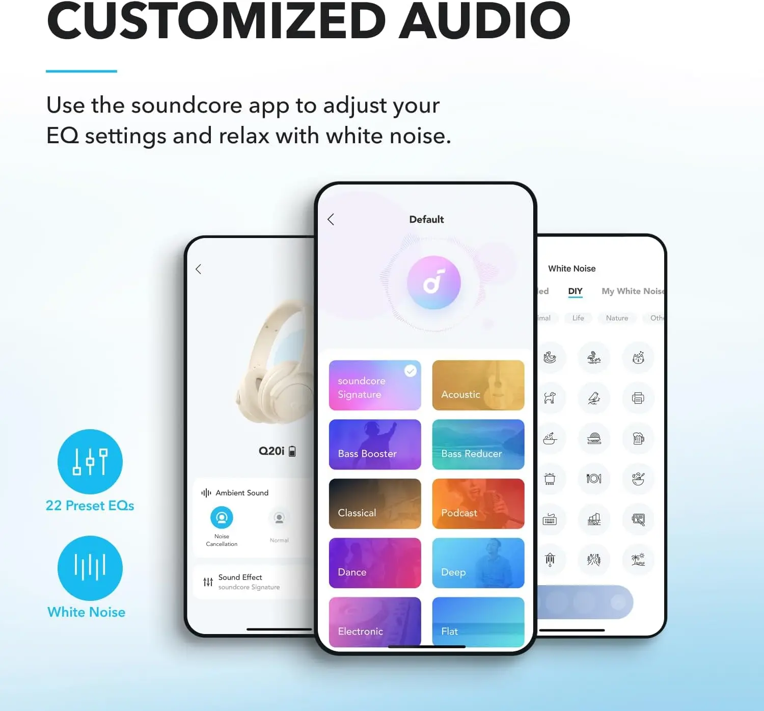 Soundcore by Anker Q20i Hybrid Active Noise Cancelling Headphones, Wireless Over-Ear Bluetooth, 40H Playtime  (Refurbished)