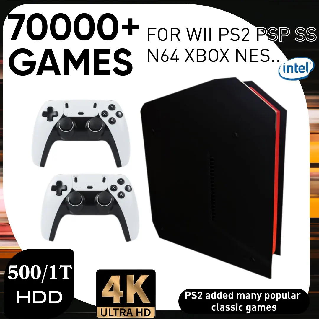 X4 Retro Video Game Console With 1T Dual-system and I3-3110M CPU For PS2/PSP/WII/N64/DC/SS Children Gaming Gifts For Men Gift