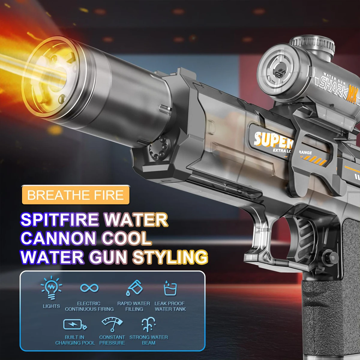 Electric Water Gun Automatic Squirt Blaster Soaker Summer Outdoor Beach Pool Party Toy for Adults Kids Automatic Watergun Gifts