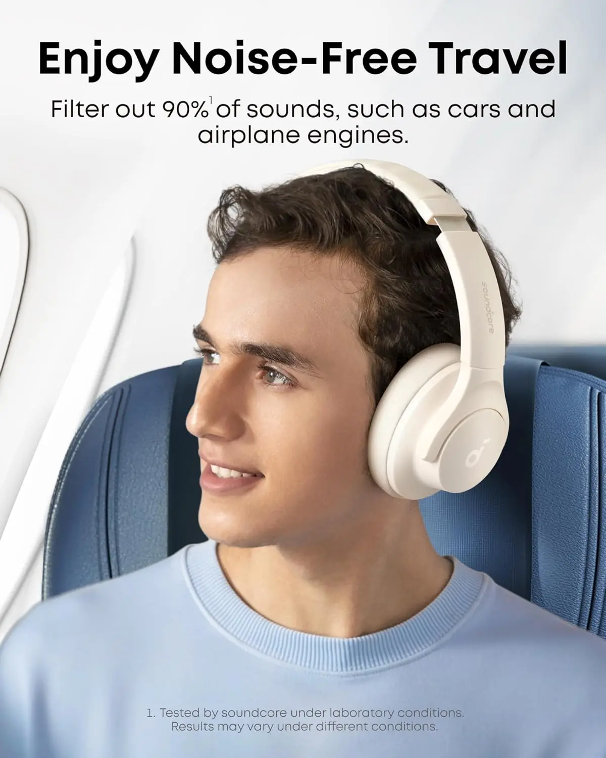Soundcore by Anker Q20i Hybrid Active Noise Cancelling Headphones, Wireless Over-Ear Bluetooth, 40H Playtime  (Refurbished)