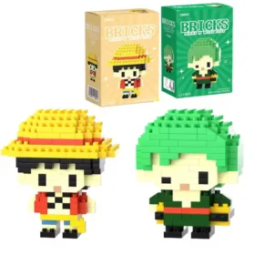 A box of Pikachu building block set: Anime figurines of Luffy and Zoro, Nami and Chopper toys, children's toys, birthday gifts