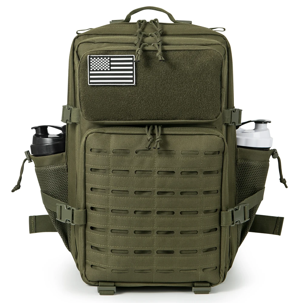 45L Men's Tactical Backpack with Double Cup Holder Hunting Backpack Outdoor Camping Gear Backpack Hiking Survival Backpack