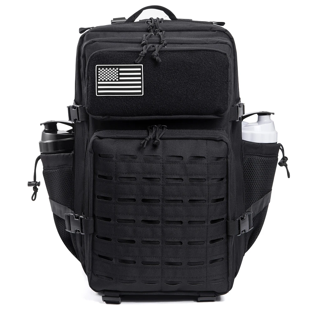 45L Men's Tactical Backpack with Double Cup Holder Hunting Backpack Outdoor Camping Gear Backpack Hiking Survival Backpack