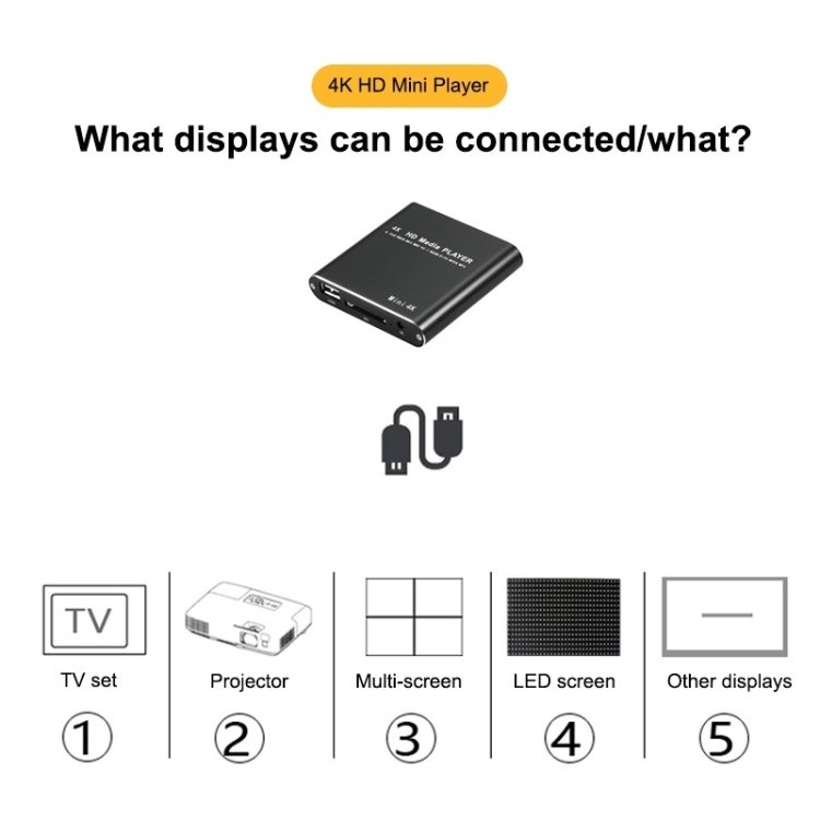 X9 HD Multimedia Player 4K Video Loop USB External Media Player AD Player