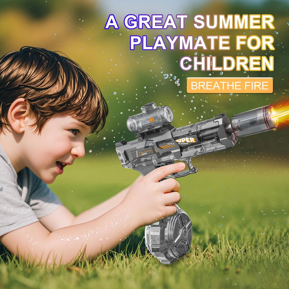 Electric Water Gun Automatic Squirt Blaster Soaker Summer Outdoor Beach Pool Party Toy for Adults Kids Automatic Watergun Gifts