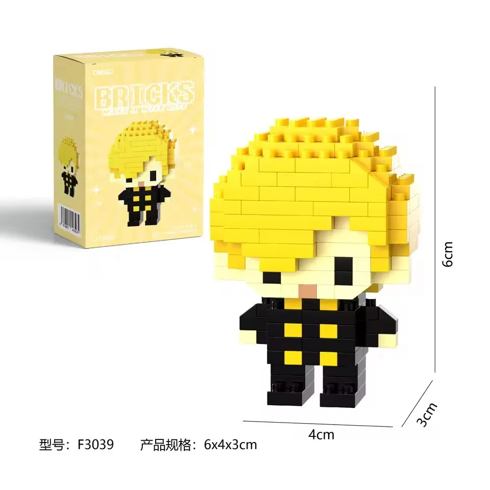 A box of Pikachu building block set: Anime figurines of Luffy and Zoro, Nami and Chopper toys, children's toys, birthday gifts