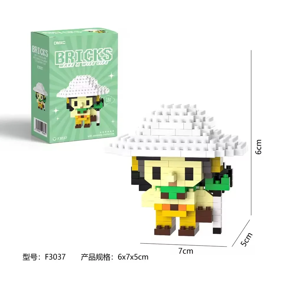 A box of Pikachu building block set: Anime figurines of Luffy and Zoro, Nami and Chopper toys, children's toys, birthday gifts