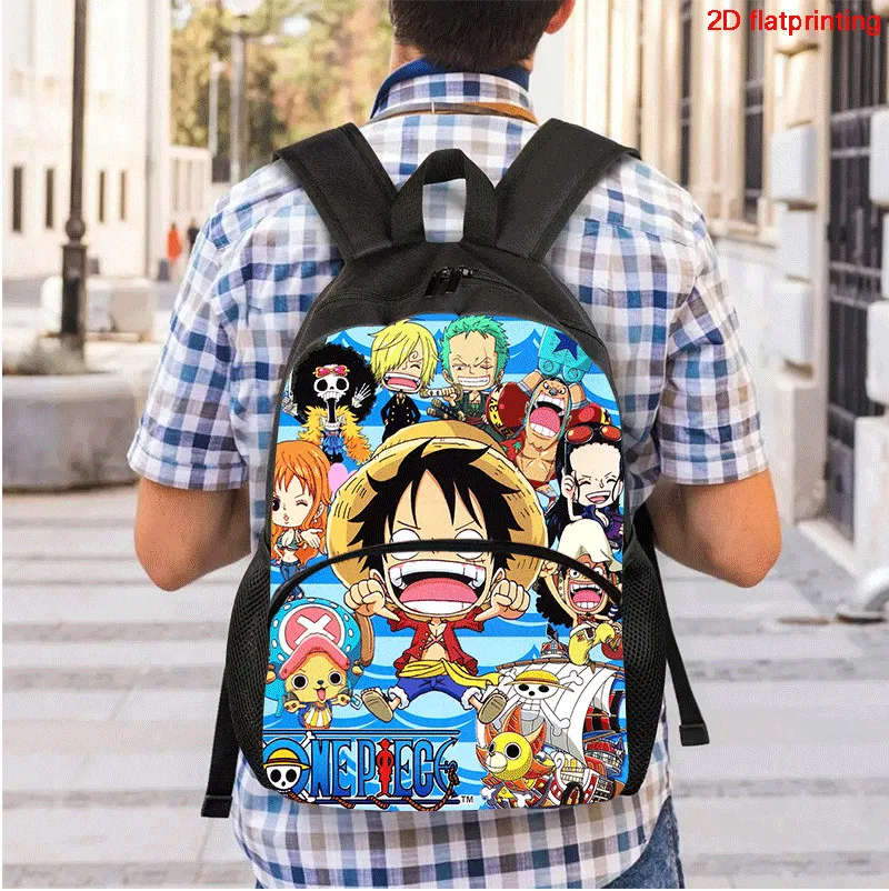 2Pcs Set backpack, cartoon One Piece styles,With front pocket Backpack With Pencil Bags Lightweight ,Age6-10