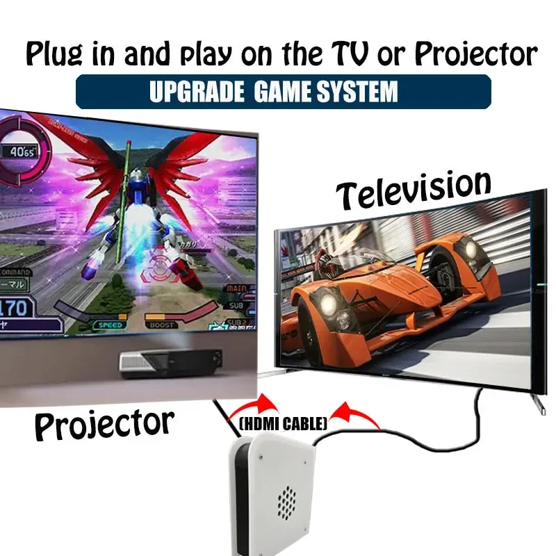 Wireless handle 8G RAM Retro Game Console 2T ROM M15 Batocera I3-3110M  70000+Games For Wii PS2 PSP NGC N64 Windows11 Play On TV