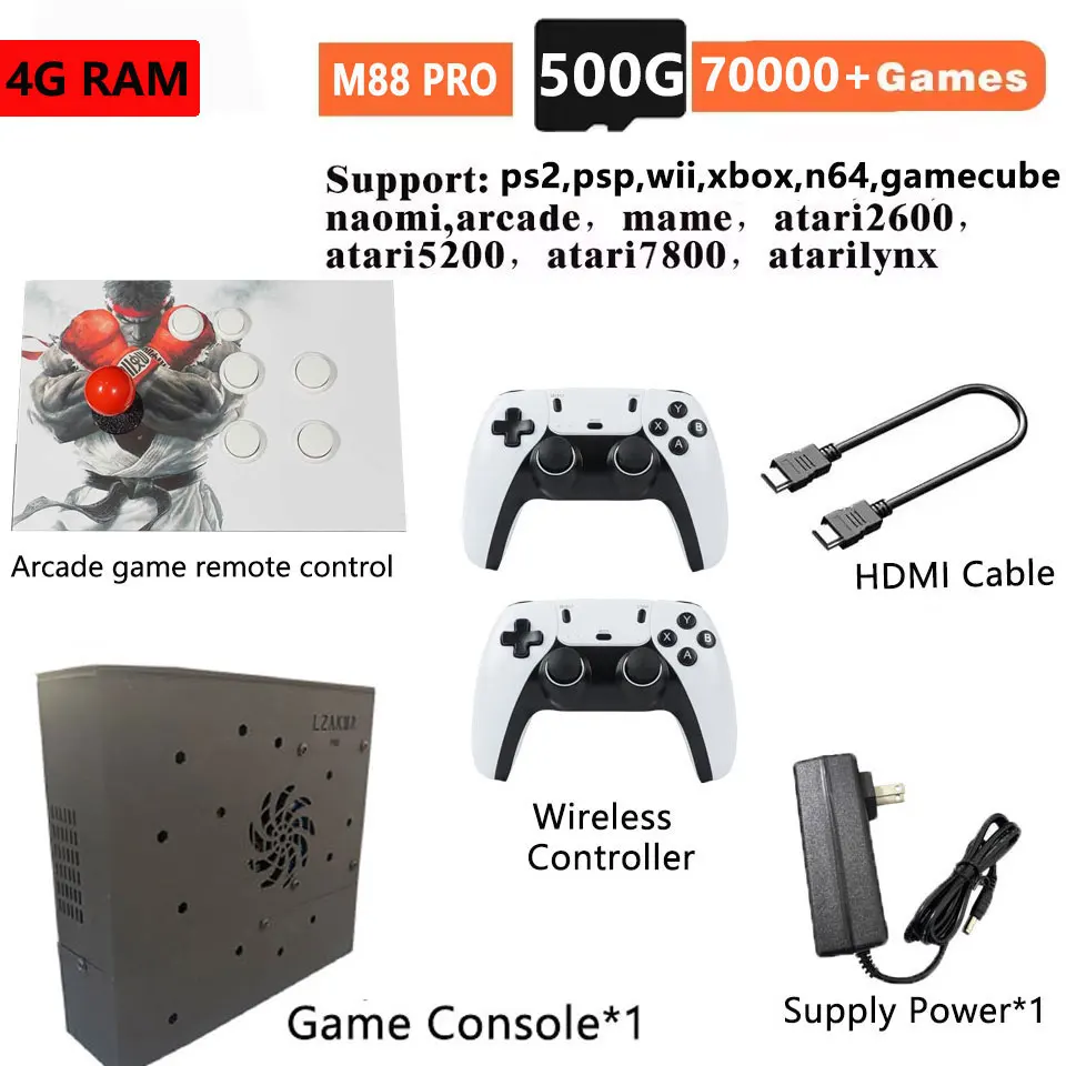 Plug-and-Play NEW Retro Gaming Device 70000+ Games for Wii PS2 DC PSP GAMECUBE 2T Loaded X8 Console Windows 11 Children's Gift