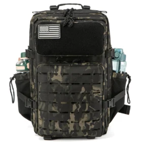45L Men's Tactical Backpack with Double Cup Holder Hunting Backpack Outdoor Camping Gear Backpack Hiking Survival Backpack