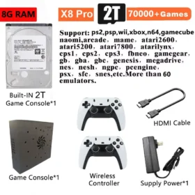 Plug-and-Play NEW Retro Gaming Device 70000+ Games for Wii PS2 DC PSP GAMECUBE 2T Loaded X8 Console Windows 11 Children's Gift