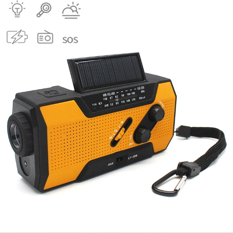 Multifunctional Hand Crank Solar Power LED Flashlight Full Band FM Radio Desk… Multifunctional Hand Crank Solar Power LED Flashlight Full Band FM Radio Desk…