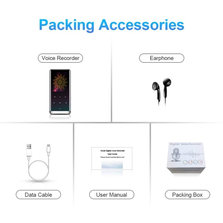 M13 High-Definition Noise Reduction Recorder Music MP4 Player, Support Recording / E-Book / TF Ca...