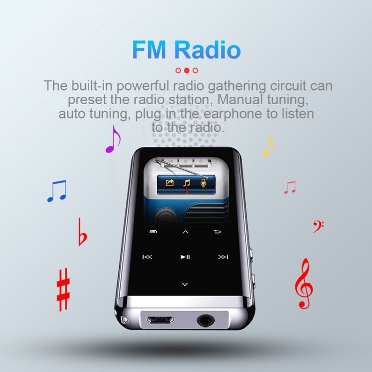 M13 High-Definition Noise Reduction Recorder Music MP4 Player, Support Recording / E-Book / TF Ca...