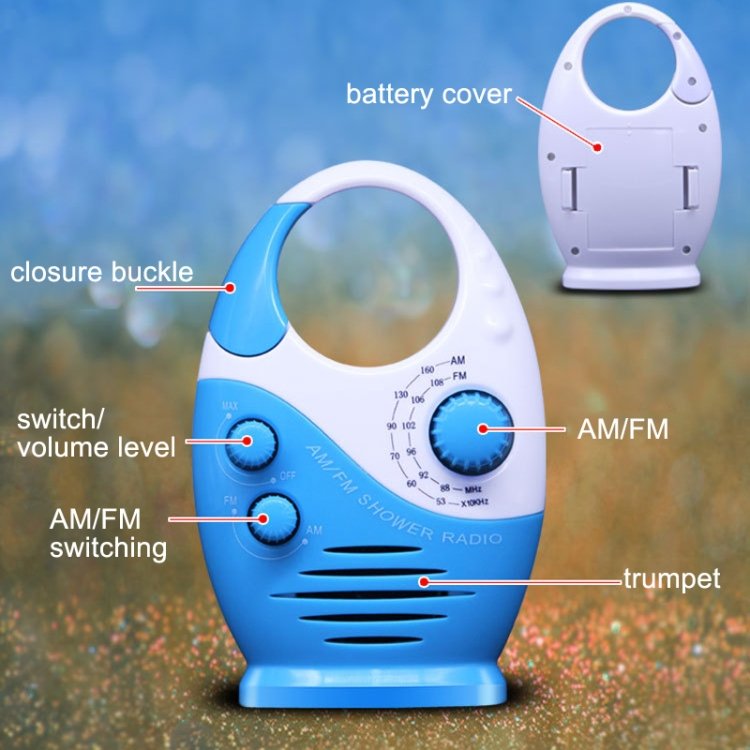 Sayin SY-950 Portable Waterproof Small Radio AM/FM Universal Band Elder Radio, SY-950 Blue...