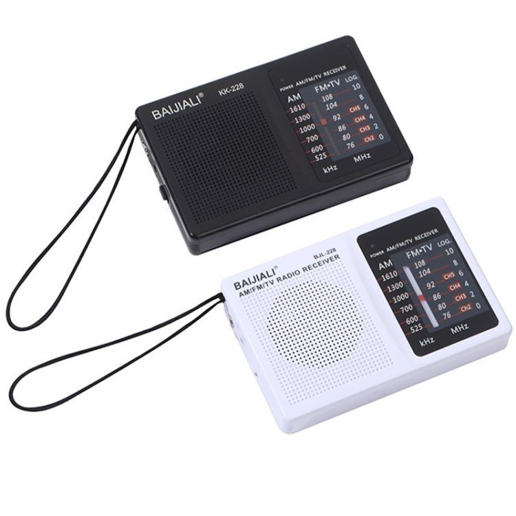 BAIJIALI BJL228 Retro Portable Two Band FM AM Radio Built-in Speaker, BJL228 White, BJL228 Black