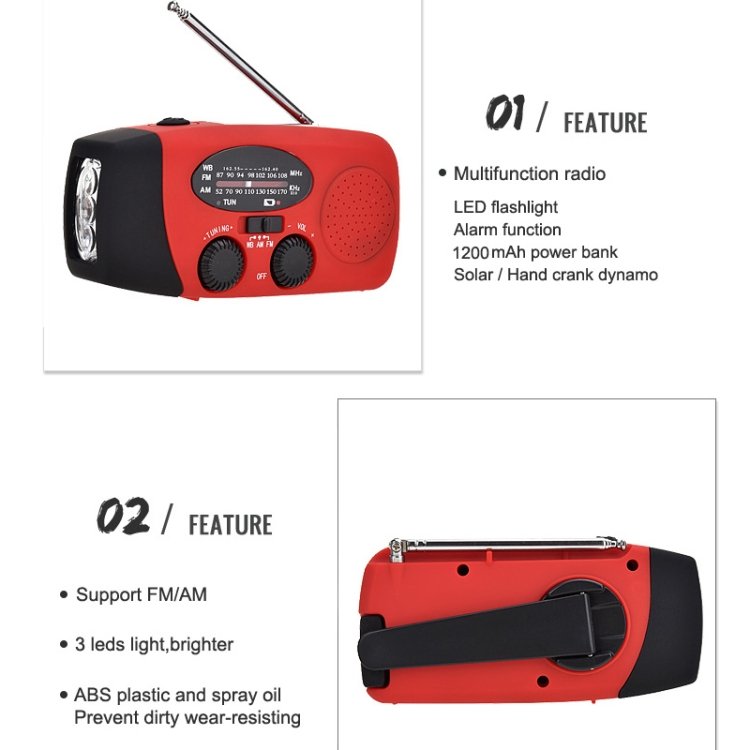 HanRongda HRD-902 Disaster Prevention and Emergency Solar Charging Lighting Mobile Portable Radio...