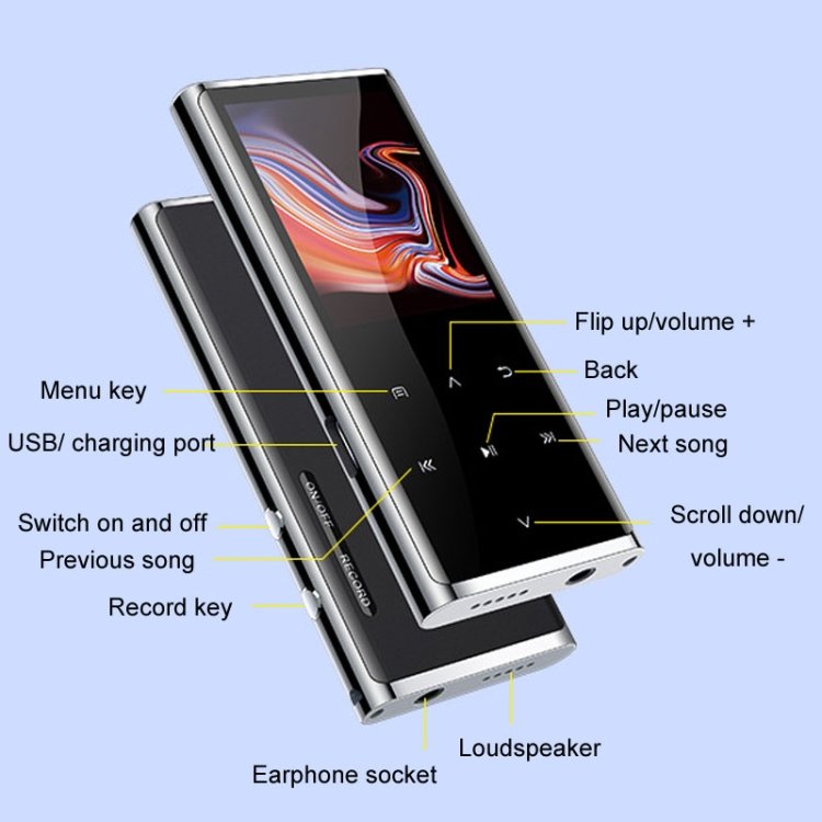 M27 1.8 Inch Bluetooth MP3/MP4 Music Player E-Book Recorder, 4GB, 8GB, 16GB, 32GB