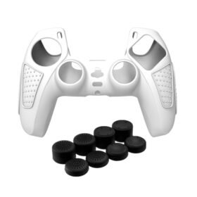 For PS5 Gamepad Silicone Protective Case Anti-Skid Soft Silicone Cover, White, Blue, Black...