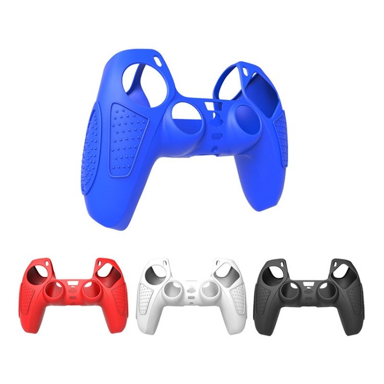 For PS5 Gamepad Silicone Protective Case Anti-Skid Soft Silicone Cover, White, Blue, Black...