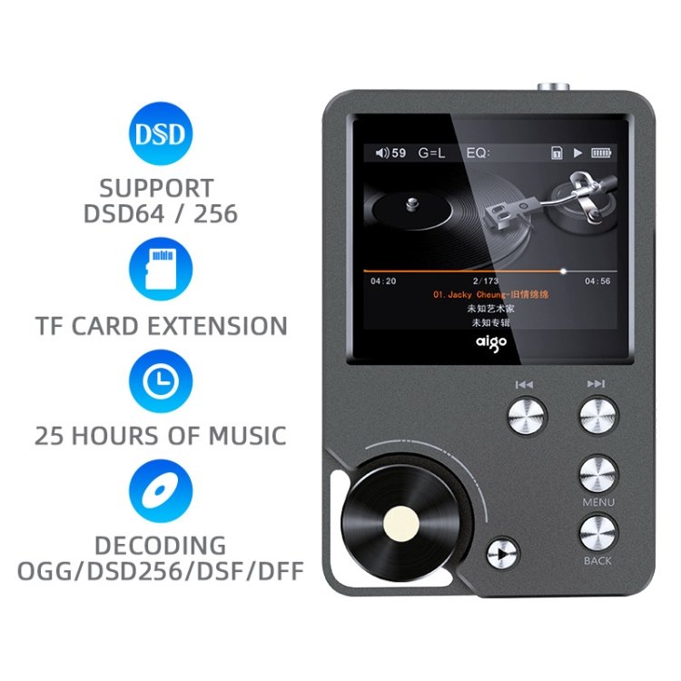 HIFI Lossless DSD256 Music Player Sports MP3, Without TF Card, With 64GB TF Card, With 128GB TF Card