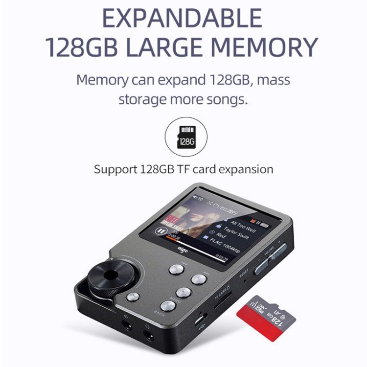HIFI Lossless DSD256 Music Player Sports MP3, Without TF Card, With 64GB TF Card, With 128GB TF Card