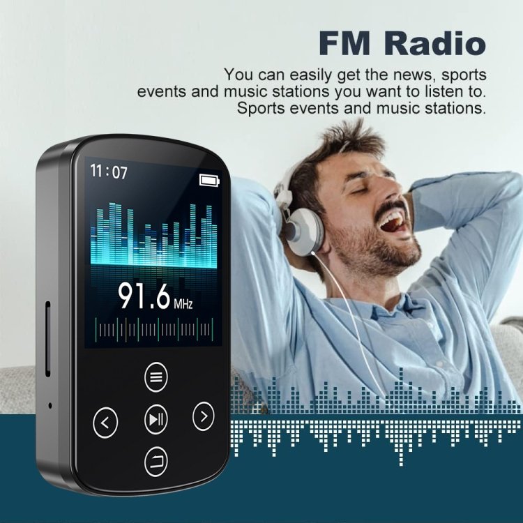 MP3 Bluetooth Music Player HIFI Sports Clip Touch Screen MP4, No TF Card, 8GB, 16GB, 32GB, 64GB...