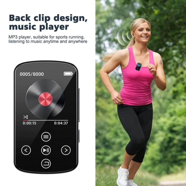 MP3 Bluetooth Music Player HIFI Sports Clip Touch Screen MP4, No TF Card, 8GB, 16GB, 32GB, 64GB...
