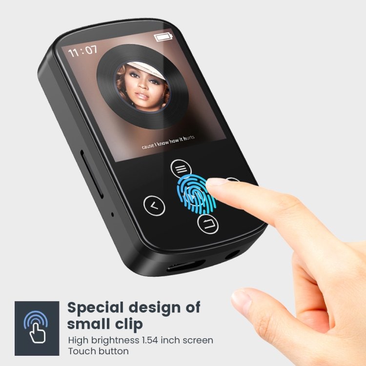 MP3 Bluetooth Music Player HIFI Sports Clip Touch Screen MP4, No TF Card, 8GB, 16GB, 32GB, 64GB...