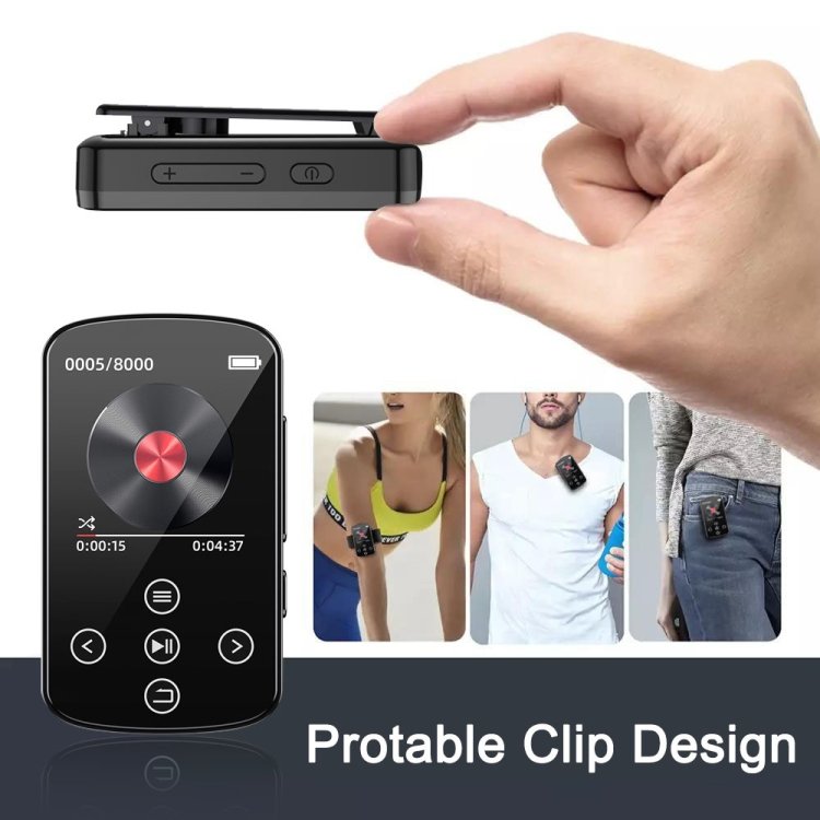 MP3 Bluetooth Music Player HIFI Sports Clip Touch Screen MP4, No TF Card, 8GB, 16GB, 32GB, 64GB...