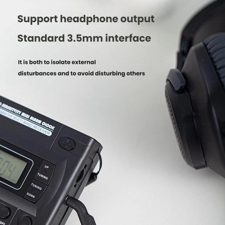 FM/AM/SW Full-Band Portable Clock LCD Clock Control Radio Player, For EU, For US
