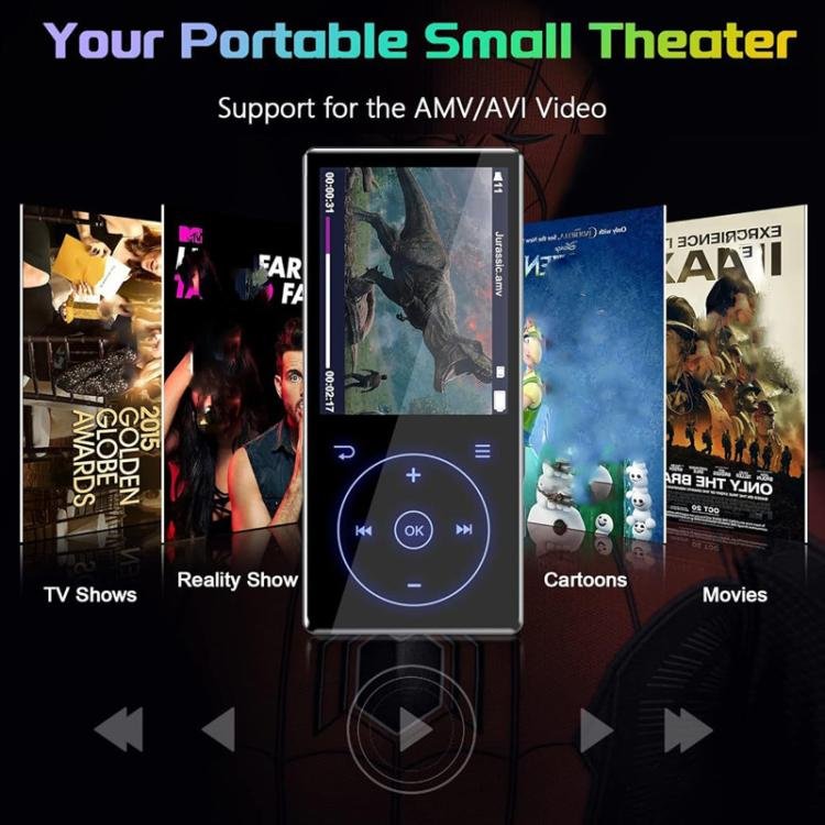 2.4 inch Colorful Screen MP3 Music Player With Bluetooth 5.0 Speaker, 4GB, 8GB, 16GB, 32GB, 64GB