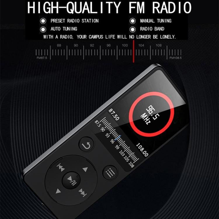 Music MP3 Player Listen Music Record Voice Read E-Books Bluetooth Portable Radio, 4GB, 8GB, 16GB...