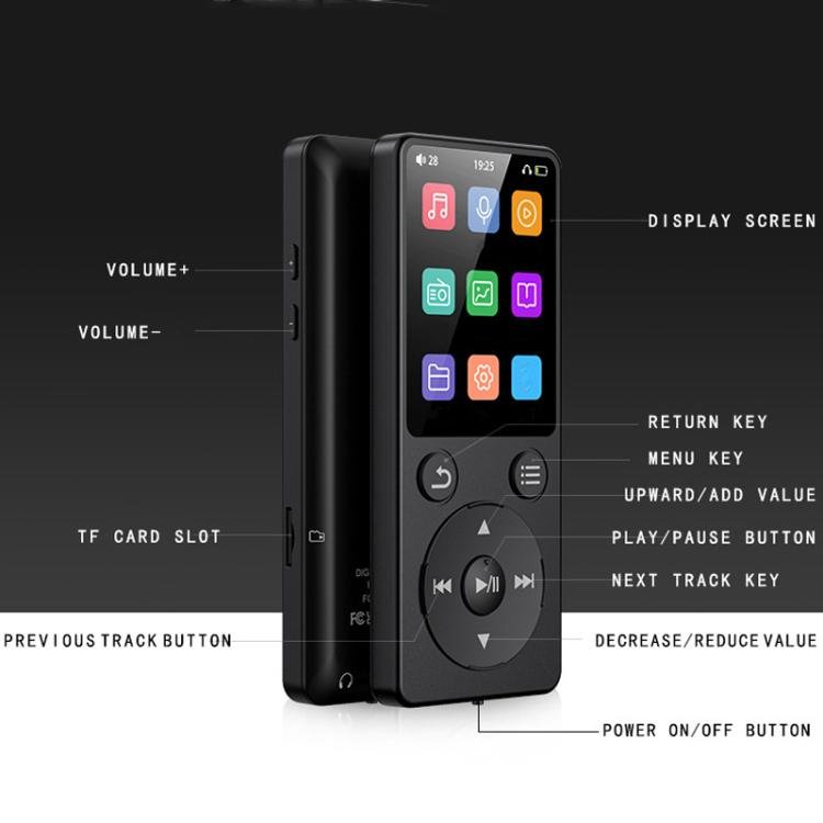 Music MP3 Player Listen Music Record Voice Read E-Books Bluetooth Portable Radio, 4GB, 8GB, 16GB...