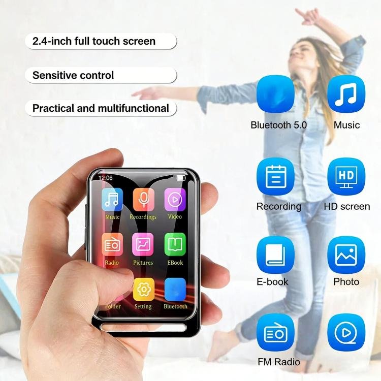 M6 Bluetooth 5.0 MP3 Portable Music Player With Speaker FM Radio E-book, 4GB, 8GB, 16GB, 32GB, 64GB