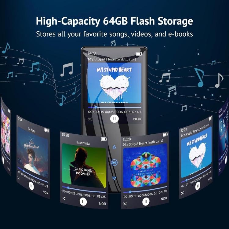 M2 Bluetooth MP3 Music Player With FM Radio External Speaker, 4GB, 8GB, 16GB, 32GB, 64GB