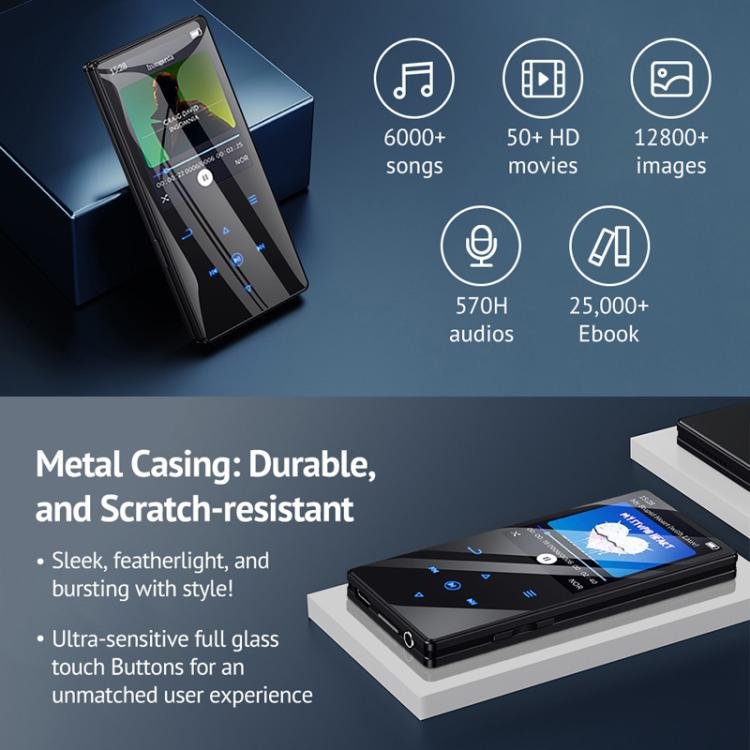 M2 Bluetooth MP3 Music Player With FM Radio External Speaker, 4GB, 8GB, 16GB, 32GB, 64GB
