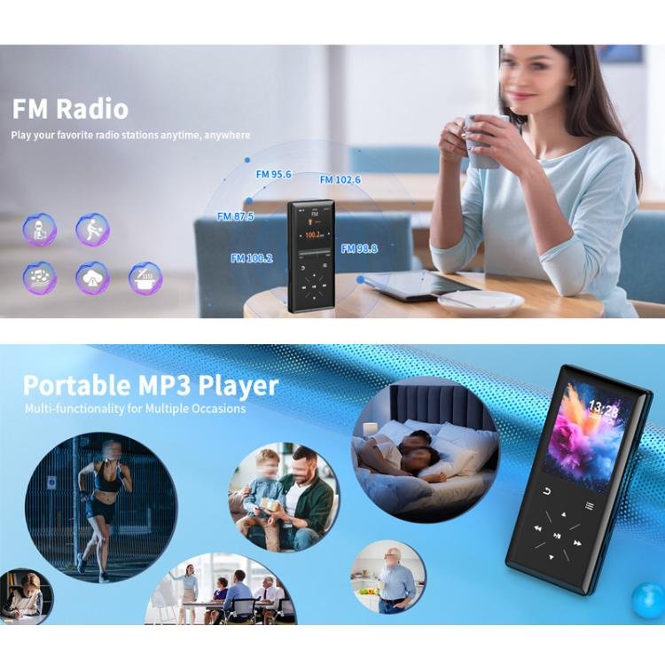 A8 Music Speaker With Card Slot Hi-Fi Lossless MP3 Touchscreen Bluetooth FM Video Player Novel Re...