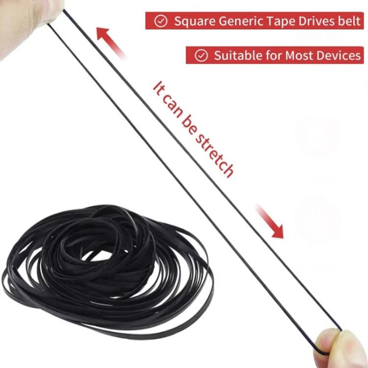Mix Assorted Rubber Belts CD DVD Cassette Tape, 60pcs 0.5mm Square Fold Length 40-100mm...