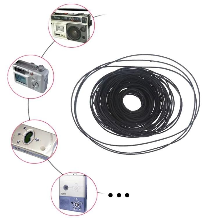 Mix Assorted Rubber Belts CD DVD Cassette Tape, 60pcs 0.5mm Square Fold Length 40-100mm...