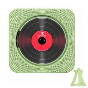 KUSTRON Home Wall-Mounted Rechargeable CD Player Bluetooth Speaker Music Player With Cover, US Pl...