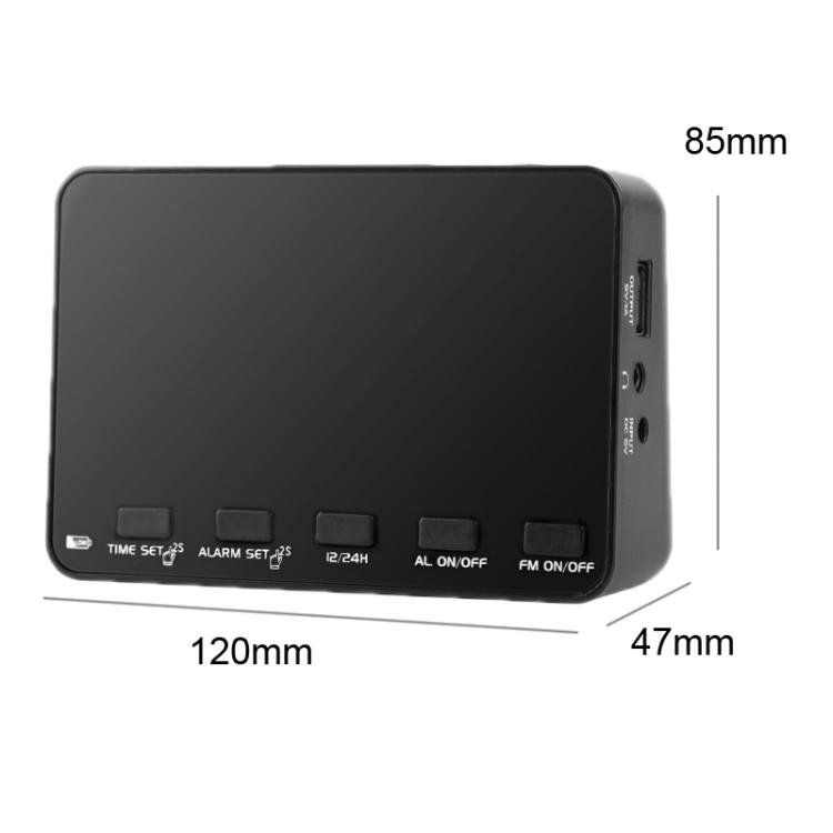 WDK Single-Band FM Digital Extra-Large Screen Display Alarm Clock Radio, For EU, For US