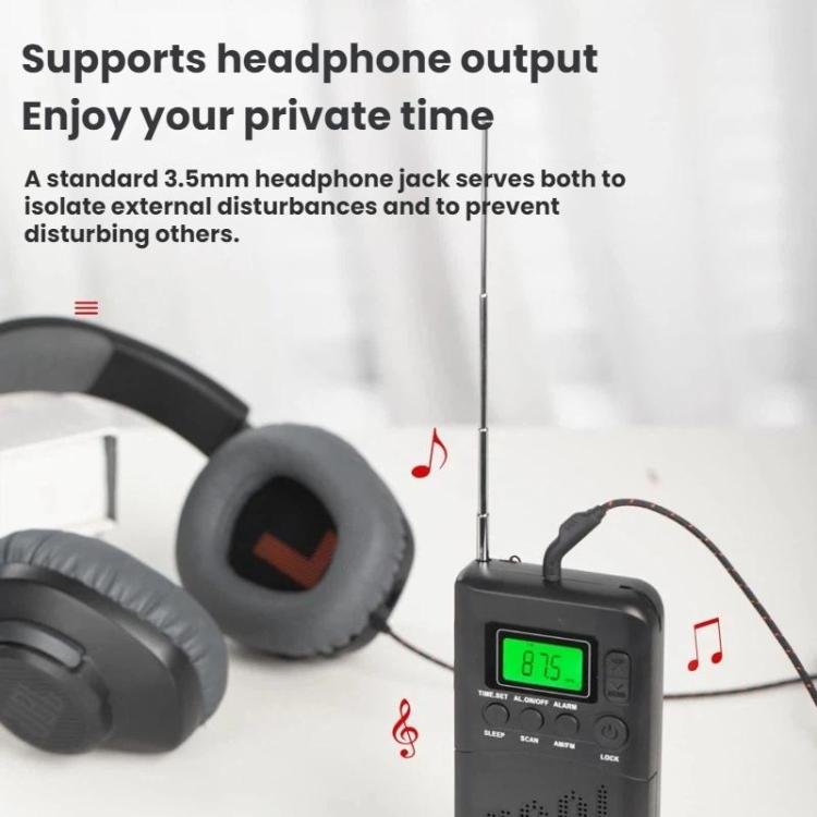 WDK Portable FM/AM Full-Band Mini Digital Display Radio, For EU, For US